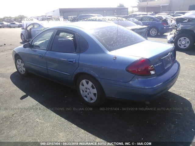 1FAFP52U02G236781 - 2002 FORD TAURUS LX BLUE photo 3