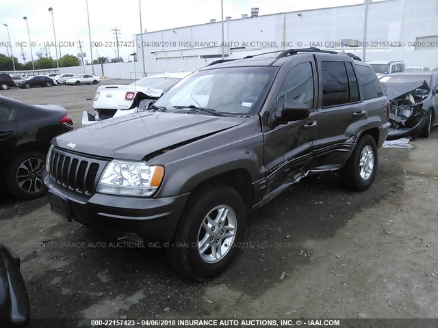 1J4G258S9YC325214 - 2000 JEEP GRAND CHEROKEE LIMITED GRAY photo 2