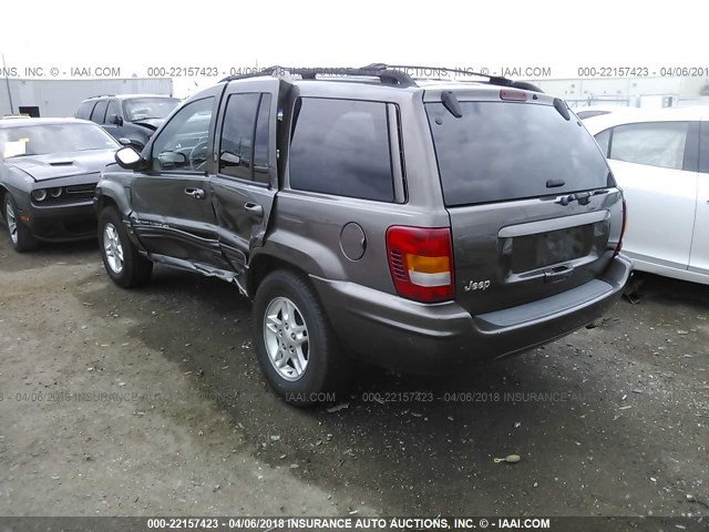 1J4G258S9YC325214 - 2000 JEEP GRAND CHEROKEE LIMITED GRAY photo 3