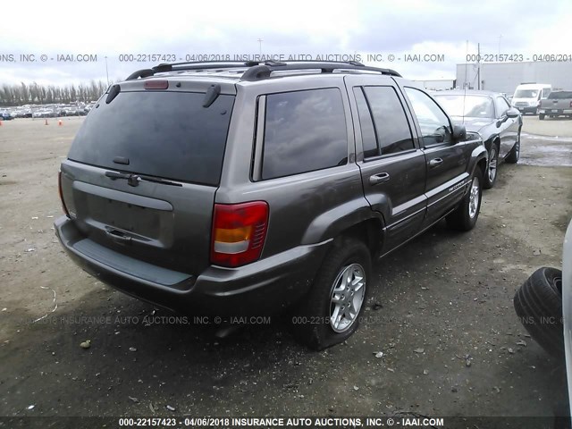 1J4G258S9YC325214 - 2000 JEEP GRAND CHEROKEE LIMITED GRAY photo 4