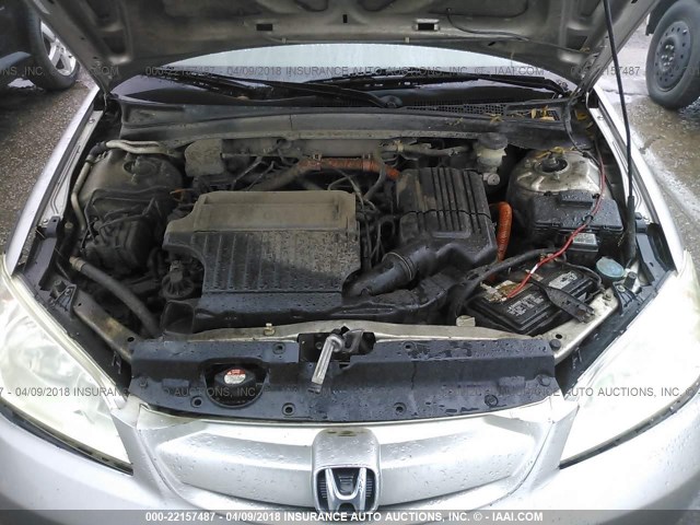 JHMES96614S021304 - 2004 HONDA CIVIC HYBRID GRAY photo 10