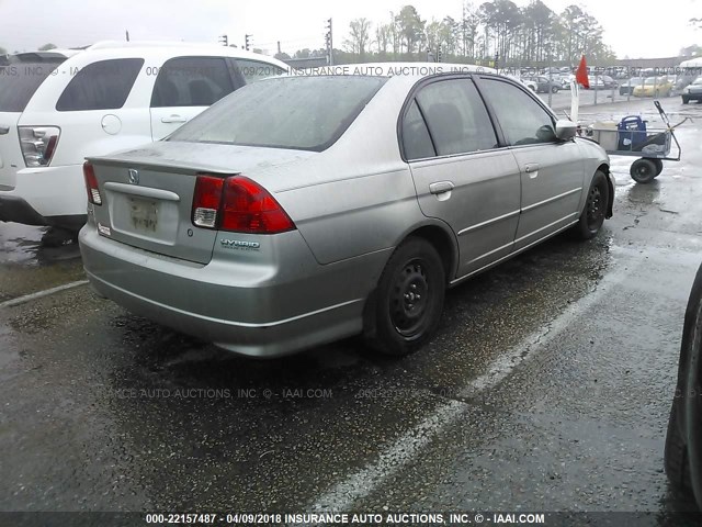 JHMES96614S021304 - 2004 HONDA CIVIC HYBRID GRAY photo 4