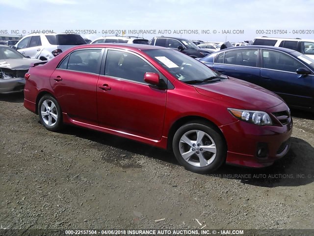 2T1BU4EE0CC856711 - 2012 TOYOTA COROLLA S/LE RED photo 1