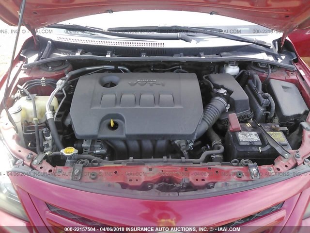 2T1BU4EE0CC856711 - 2012 TOYOTA COROLLA S/LE RED photo 10