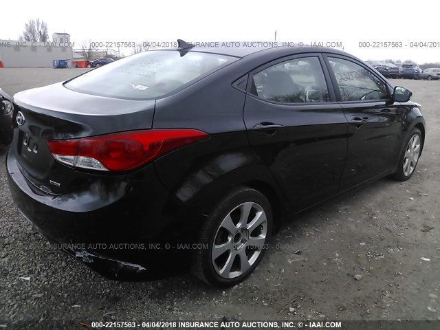 KMHDH4AE7BU121062 - 2011 HYUNDAI ELANTRA GLS/LIMITED BLACK photo 4