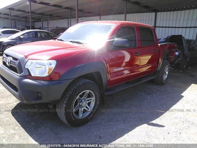 5TFJX4GN3DX017560 - 2013 TOYOTA TACOMA DOUBLE CAB RED photo 2