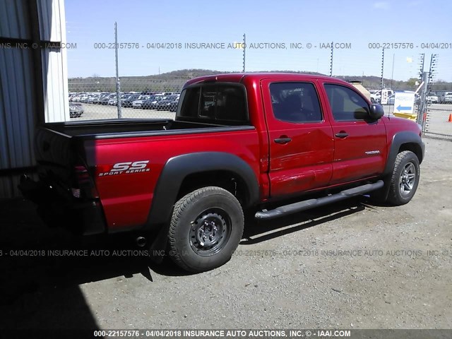 5TFJX4GN3DX017560 - 2013 TOYOTA TACOMA DOUBLE CAB RED photo 4