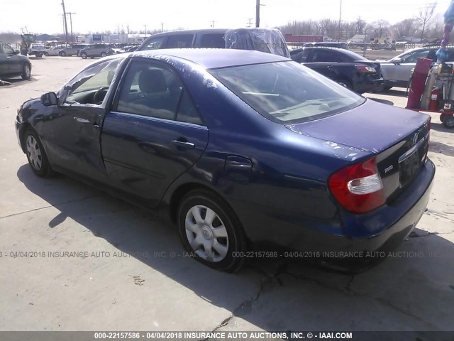 4T1BE32K32U537625 - 2002 TOYOTA CAMRY LE/XLE/SE 蓝色 照片 3