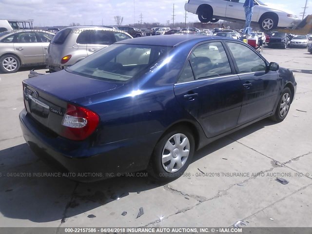 4T1BE32K32U537625 - 2002 TOYOTA CAMRY LE/XLE/SE 蓝色 照片 4