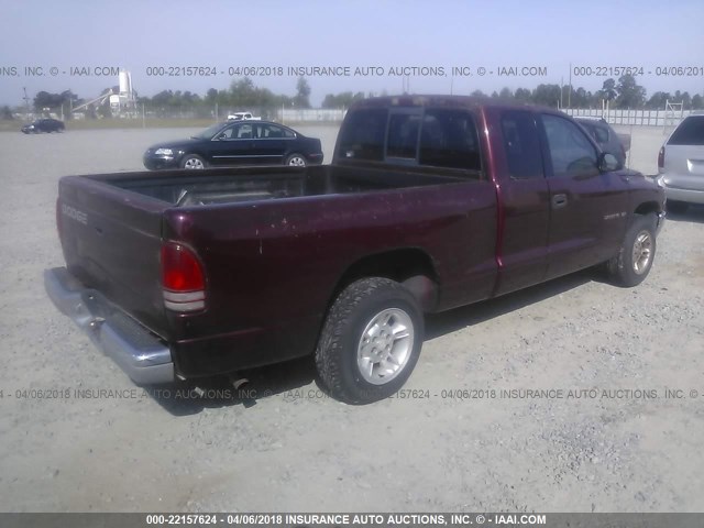 1B7GL22X3YS776943 - 2000 DODGE DAKOTA MAROON photo 4