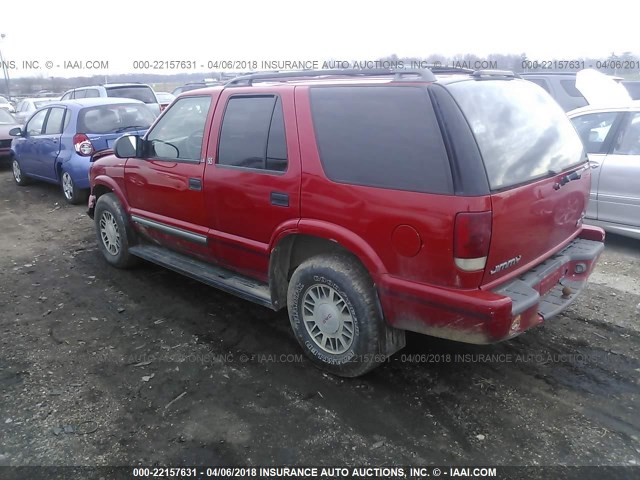 1GKDT13W1WK500605 - 1998 GMC JIMMY RED photo 3