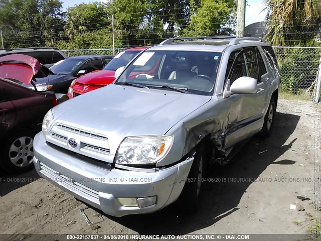 JTEZT17R730009979 - 2003 TOYOTA 4RUNNER LIMITED SILVER photo 2