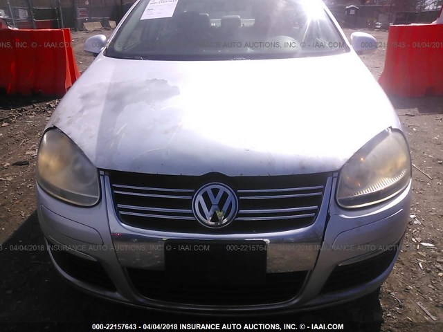 3VWEF71K77M065977 - 2007 VOLKSWAGEN JETTA WOLFSBURG SILVER photo 6