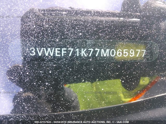 3VWEF71K77M065977 - 2007 VOLKSWAGEN JETTA WOLFSBURG 银色 照片 9