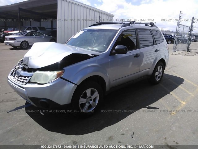 JF2SHABC2CH460704 - 2012 SUBARU FORESTER 2.5X SILVER photo 2