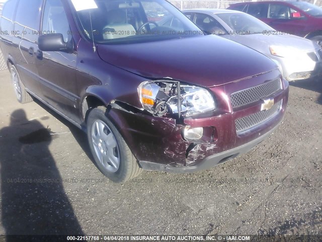 1GNDV23L26D194818 - 2006 CHEVROLET UPLANDER LS MAROON photo 6