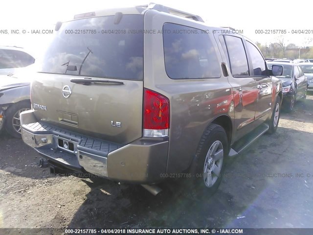 5N1AA08A25N728567 - 2005 NISSAN ARMADA SE/LE GOLD photo 4