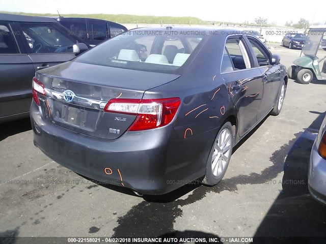 4T1BD1FKXEU125188 - 2014 TOYOTA CAMRY HYBRID/LE/XLE GRAY photo 4