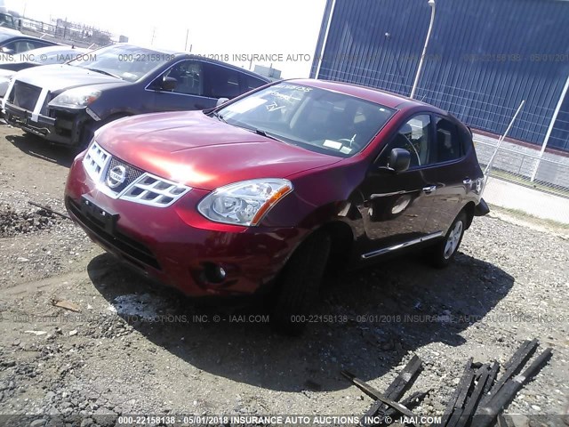 JN8AS5MV6CW364317 - 2012 NISSAN ROGUE S/SV MAROON photo 2