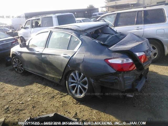 1HGCR2F54DA066960 - 2013 HONDA ACCORD SPORT GRAY photo 3