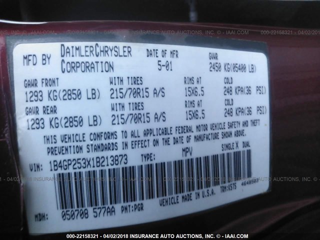 1D4GP25B03B118772 - 2003 DODGE CARAVAN SE RED photo 9