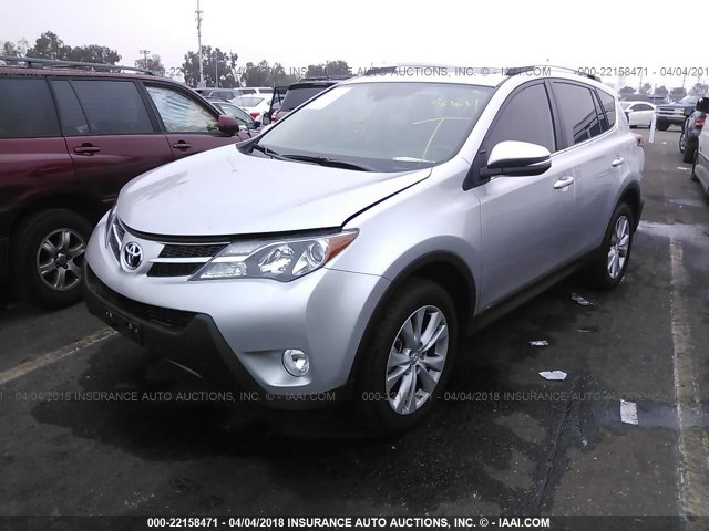 2T3DFREV7EW211191 - 2014 TOYOTA RAV4 LIMITED SILVER photo 2