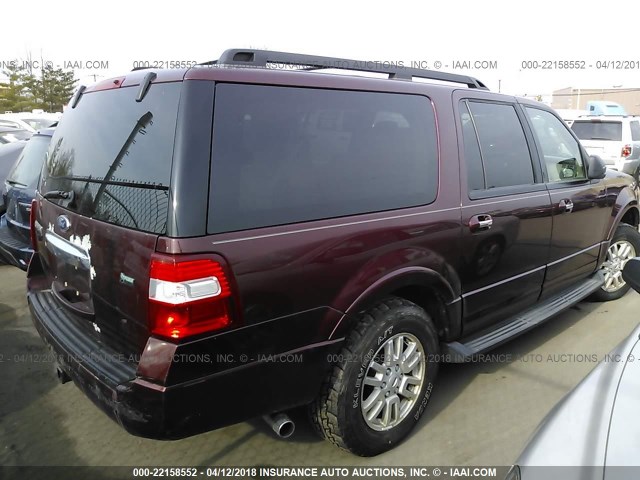 1FMJK1J5XBEF01610 - 2011 FORD EXPEDITION EL XLT/EL KING RANCH BURGUNDY photo 4