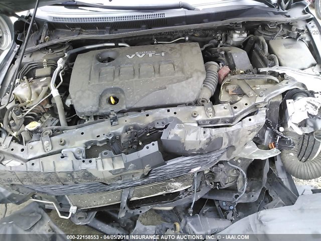 2T1BU4EE8AC447661 - 2010 TOYOTA COROLLA S/LE/XLE GRAY photo 10