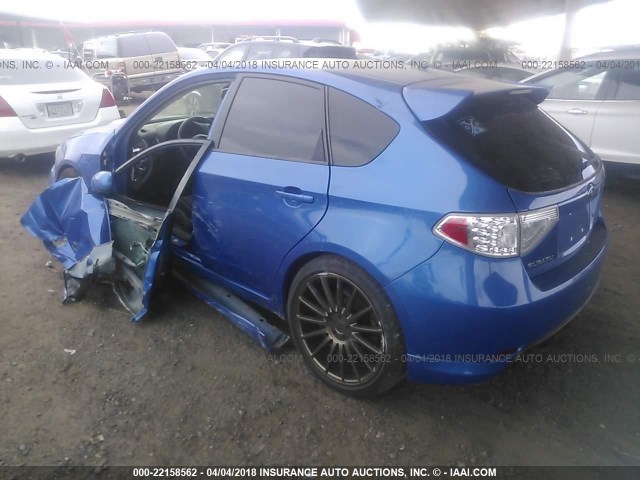 JF1GH76679G825216 - 2009 SUBARU IMPREZA WRX BLUE photo 3