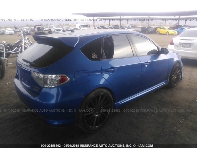 JF1GH76679G825216 - 2009 SUBARU IMPREZA WRX BLUE photo 4