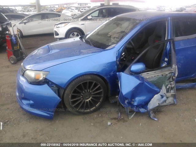 JF1GH76679G825216 - 2009 SUBARU IMPREZA WRX BLUE photo 6