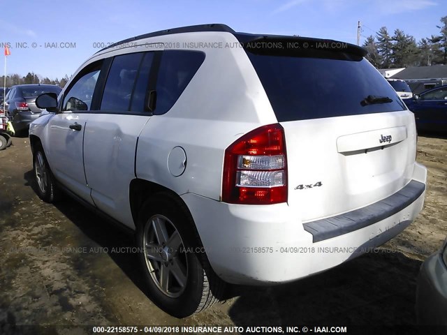 1J8FF47W77D166327 - 2007 JEEP COMPASS WHITE photo 3