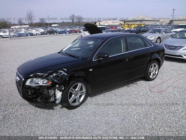 WAUDF78E06A244336 - 2006 AUDI A4 2.0T QUATTRO BLACK photo 2