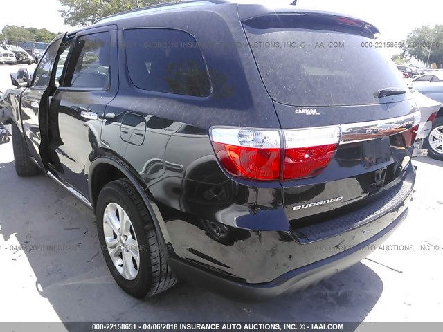 1C4RDHDG4DC663965 - 2013 DODGE DURANGO CREW BLACK photo 3