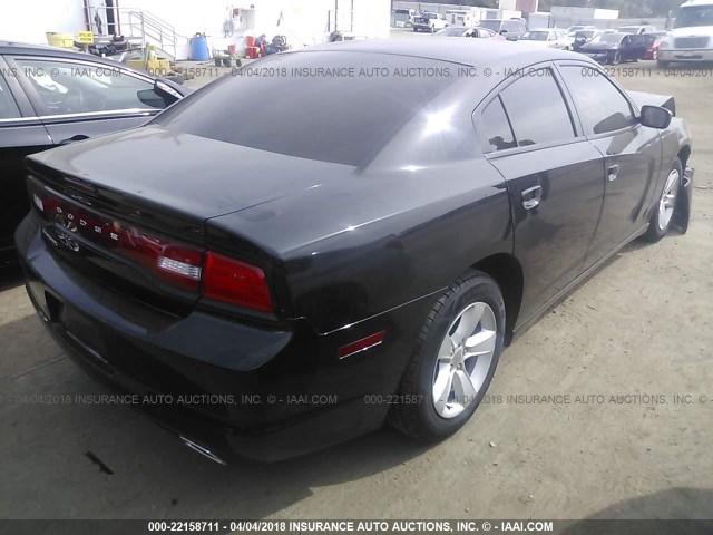 2C3CDXBG5EH281188 - 2014 DODGE CHARGER SE BLACK photo 4