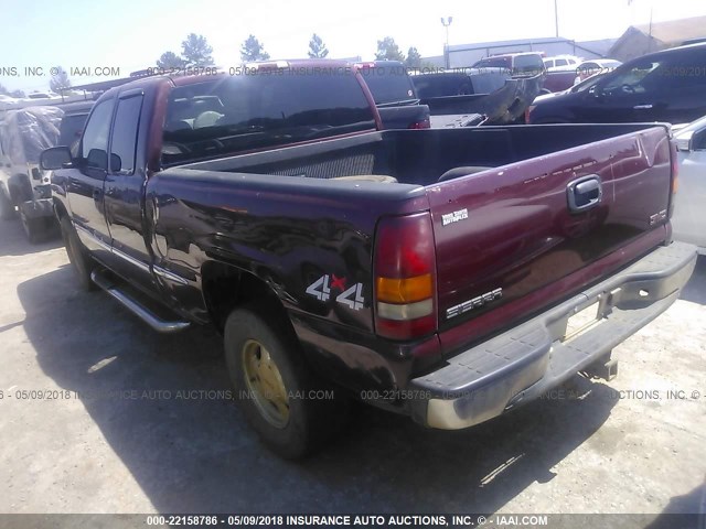 1GTEK19T7YZ105483 - 2000 GMC NEW SIERRA K1500 MAROON photo 3