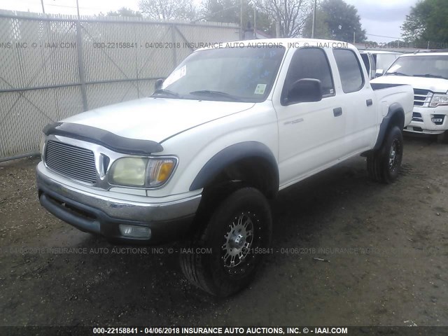 5TEGN92N62Z108848 - 2002 TOYOTA TACOMA DOUBLE CAB PRERUNNER WHITE photo 2
