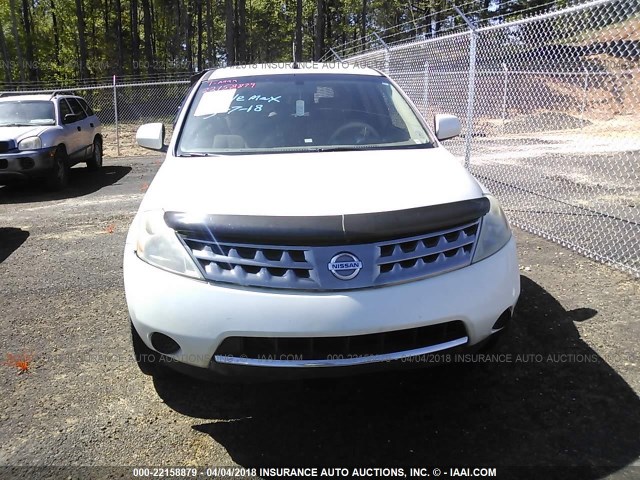 JN8AZ08T97W522792 - 2007 NISSAN MURANO SL/SE/S WHITE photo 6