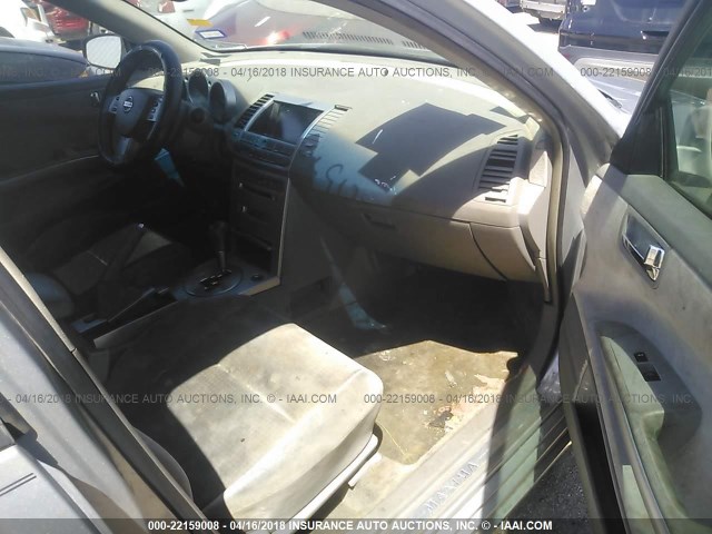 1N4BA41E25C809857 - 2005 NISSAN MAXIMA SE/SL SILVER photo 5