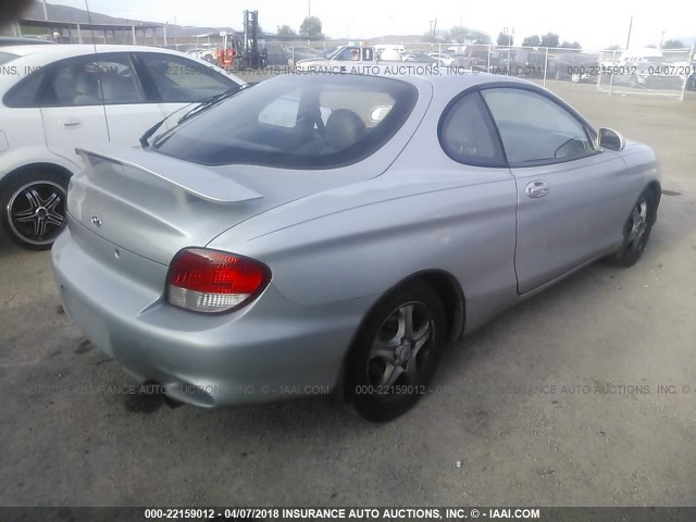 KMHJG35F8YU217598 - 2000 HYUNDAI TIBURON SILVER photo 4