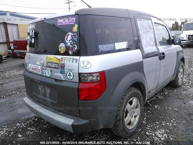 5J6YH28593L008439 - 2003 HONDA ELEMENT EX SILVER photo 4