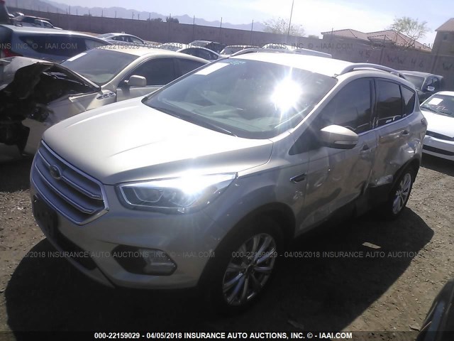 1FMCU0J91HUC26725 - 2017 FORD ESCAPE TITANIUM GOLD photo 2