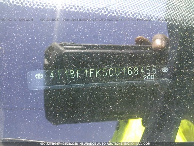 4T1BF1FK5CU168456 - 2012 TOYOTA CAMRY SE/LE/XLE 灰色 照片 9