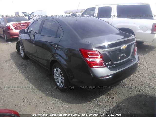 1G1JB5SH5H4147751 - 2017 CHEVROLET SONIC LS 灰色 照片 3