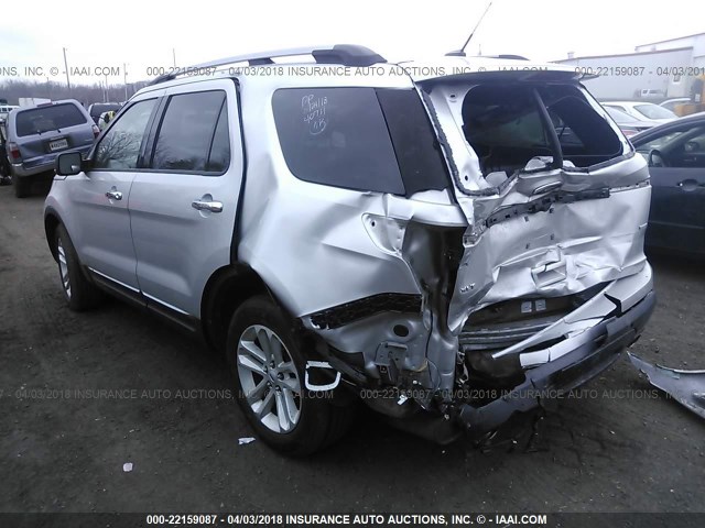 1FM5K8D86DGA18588 - 2013 FORD EXPLORER XLT SILVER photo 3