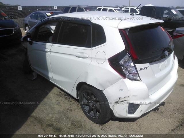 3HGGK5H54FM755617 - 2015 HONDA FIT LX WHITE photo 3