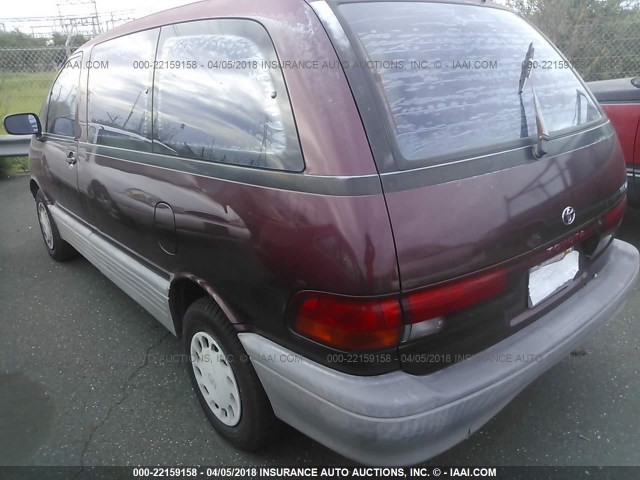 JT3AC11R5M0009687 - 1991 TOYOTA PREVIA DLX BURGUNDY photo 3