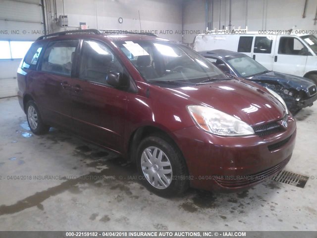 5TDZA23C55S372878 - 2005 TOYOTA SIENNA CE/LE MAROON photo 1