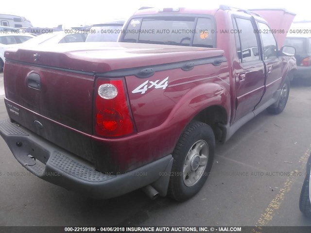 1FMZU77E82UD54068 - 2002 FORD EXPLORER SPORT TR  RED photo 4