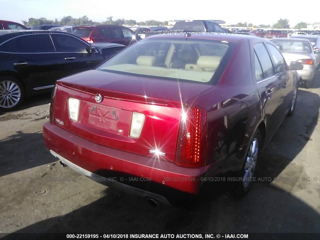 1G6DW677450210049 - 2005 CADILLAC STS RED photo 4